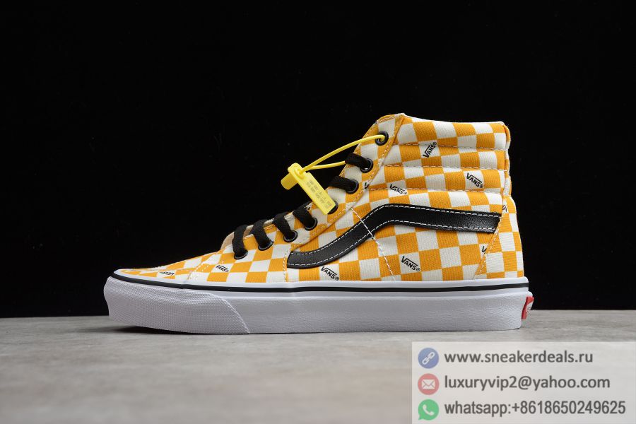 Vans Sk8-Hi Vans Bmx Yellow White Checkerboard VN0A4BVS28 Unisex Skate Shoes